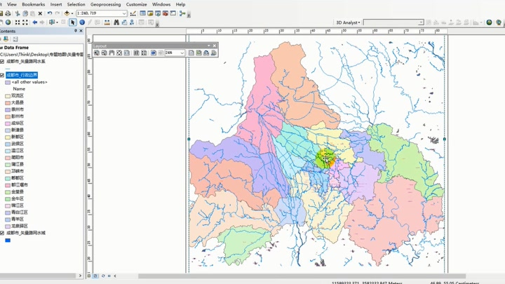 矢量數(shù)據(jù)制作專題地圖(水系專題地圖)